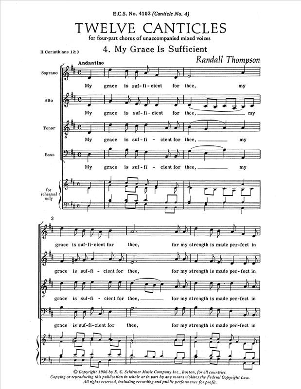 Twelve Canticles: No. 4. My Grace is Sufficient